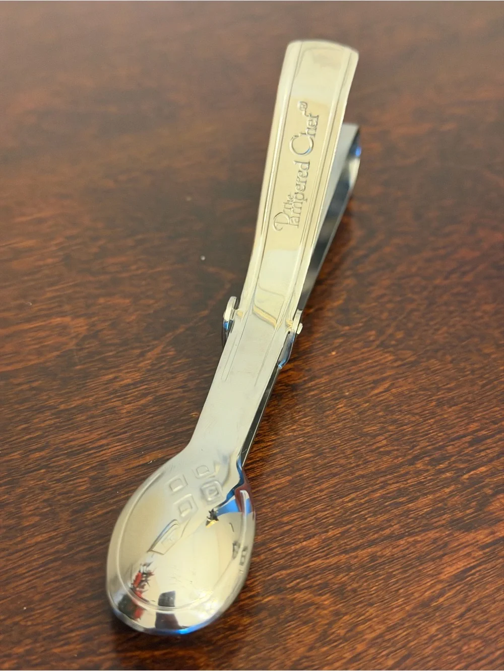 Vtg Pampered Chef Buffet Serving Tongs #2560 Small Double Spoon Retired 6.25”